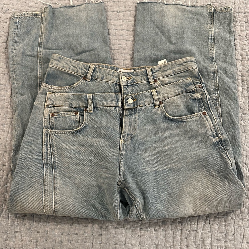 Zara Women's Wide Leg Jeans (Worn once)